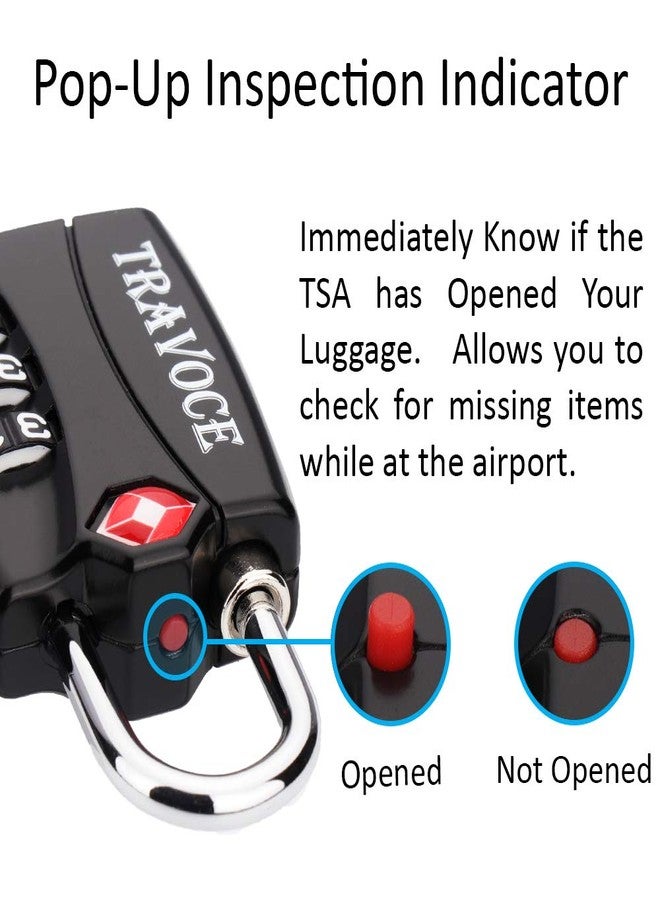 Travoce TSA Approved Luggage Locks, Travel Locks Which Also Work Great as Gym Locks, Toolbox Lock, Backpack and More, Black 1 Pack - Image 4